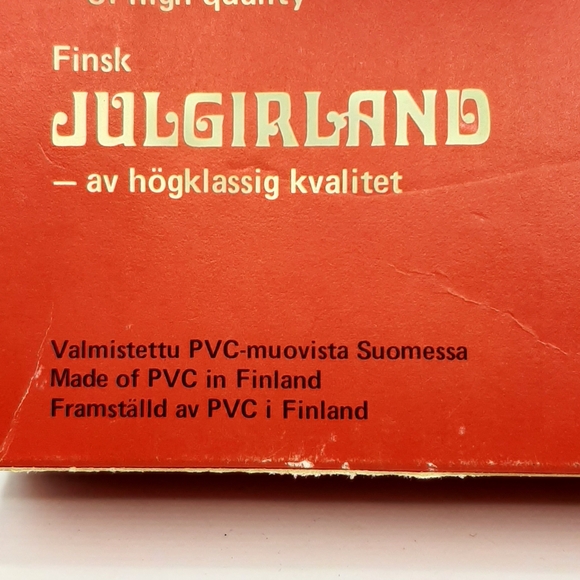 Vintage Finland Christmas Tree Garland Silver & Red Weiste Helesinki New Boxed - Picture 4 of 5